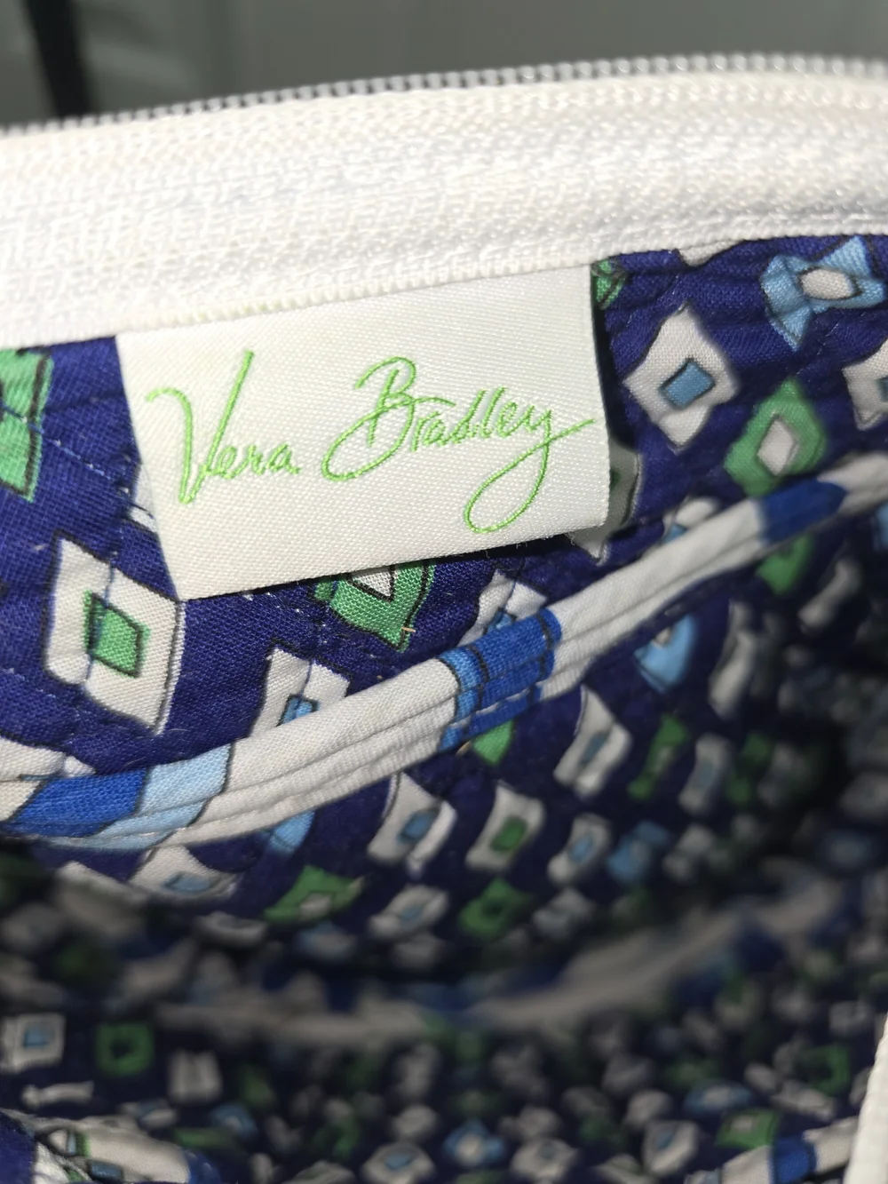 Vera Bradley Mediterranean White quilted cotton hobo bag
